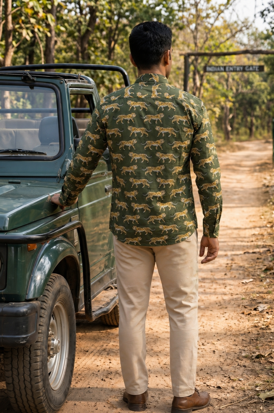 Mark I Men's Cotton Tiger Print Shirt