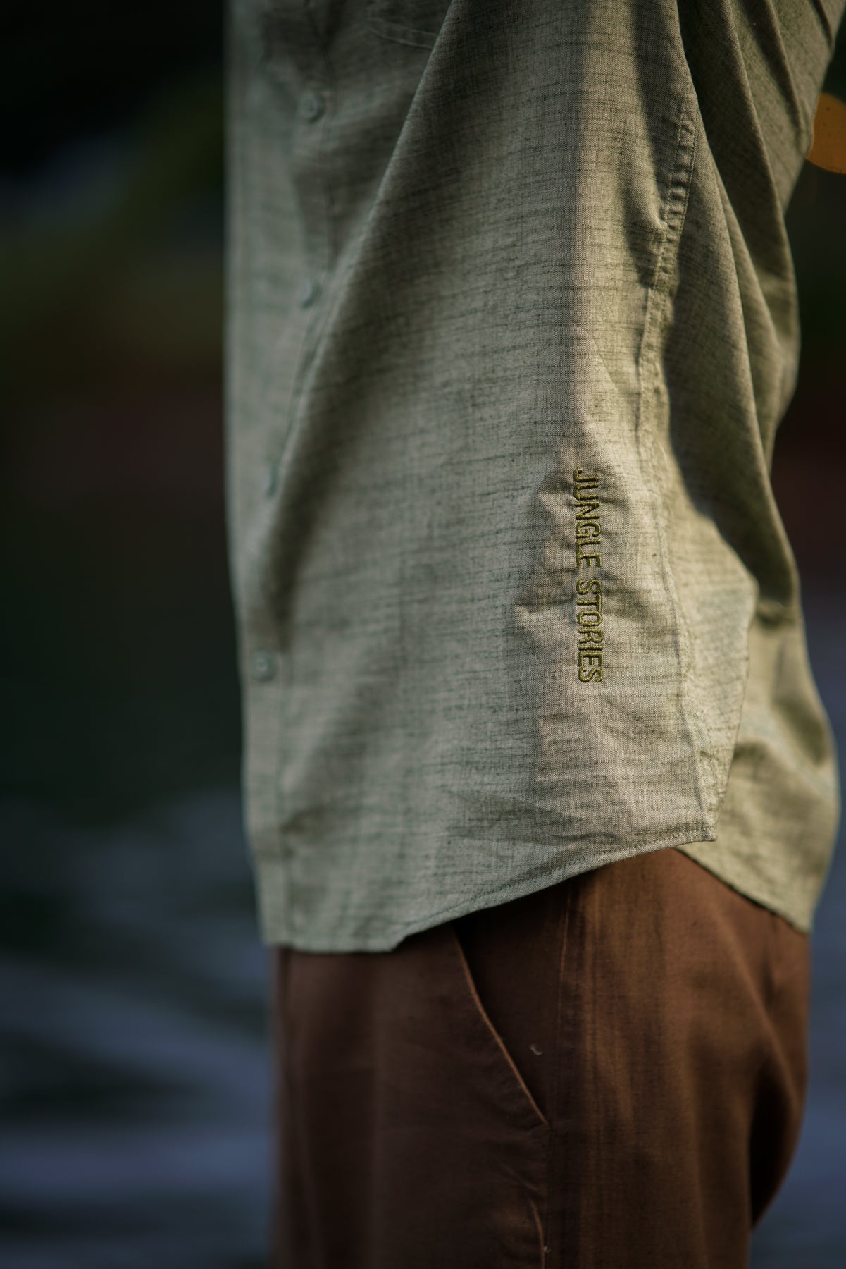 Textured Handloom Cotton Shirt | Jungle-Inspired Utility and Style