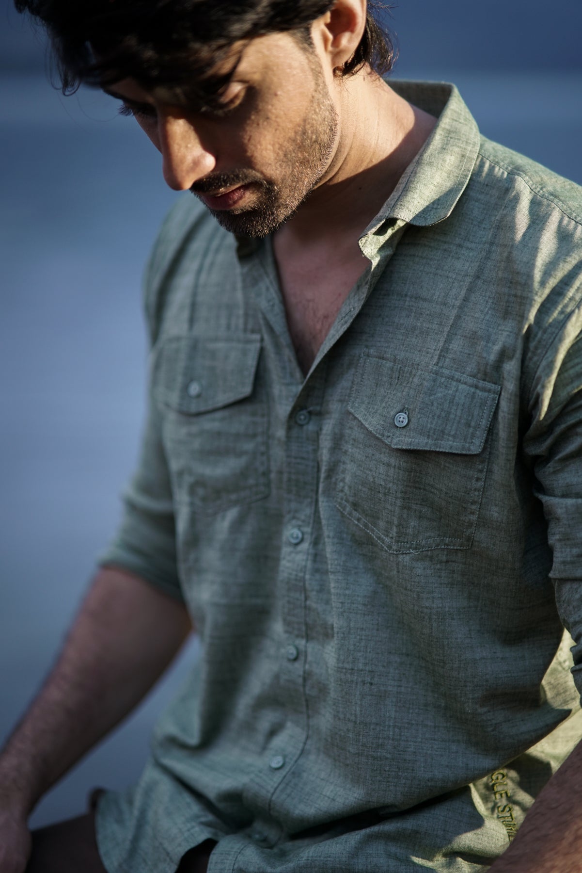 Textured Handloom Cotton Shirt | Jungle-Inspired Utility and Style