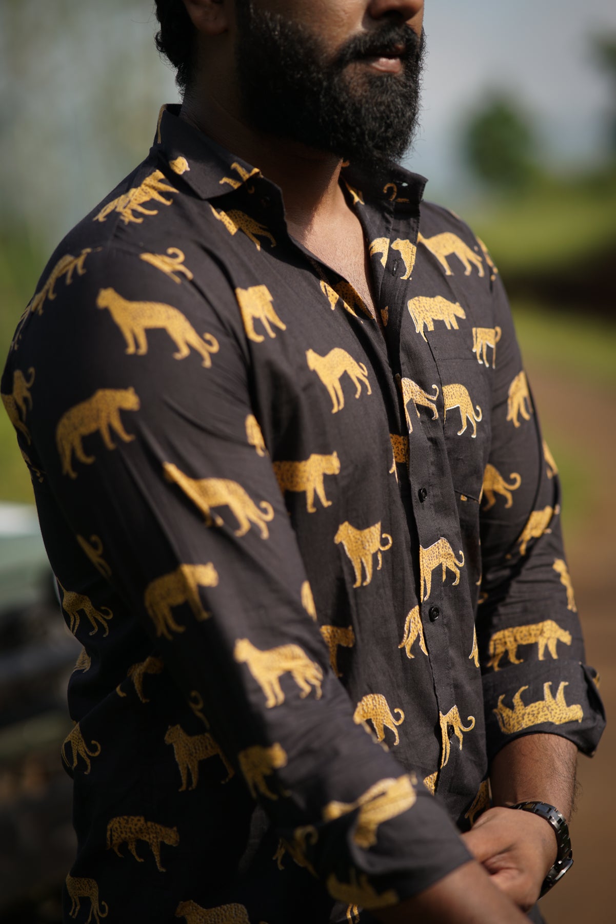 Leopard Print Black Full-Sleeve Shirt | Fierce Jungle-Inspired Style