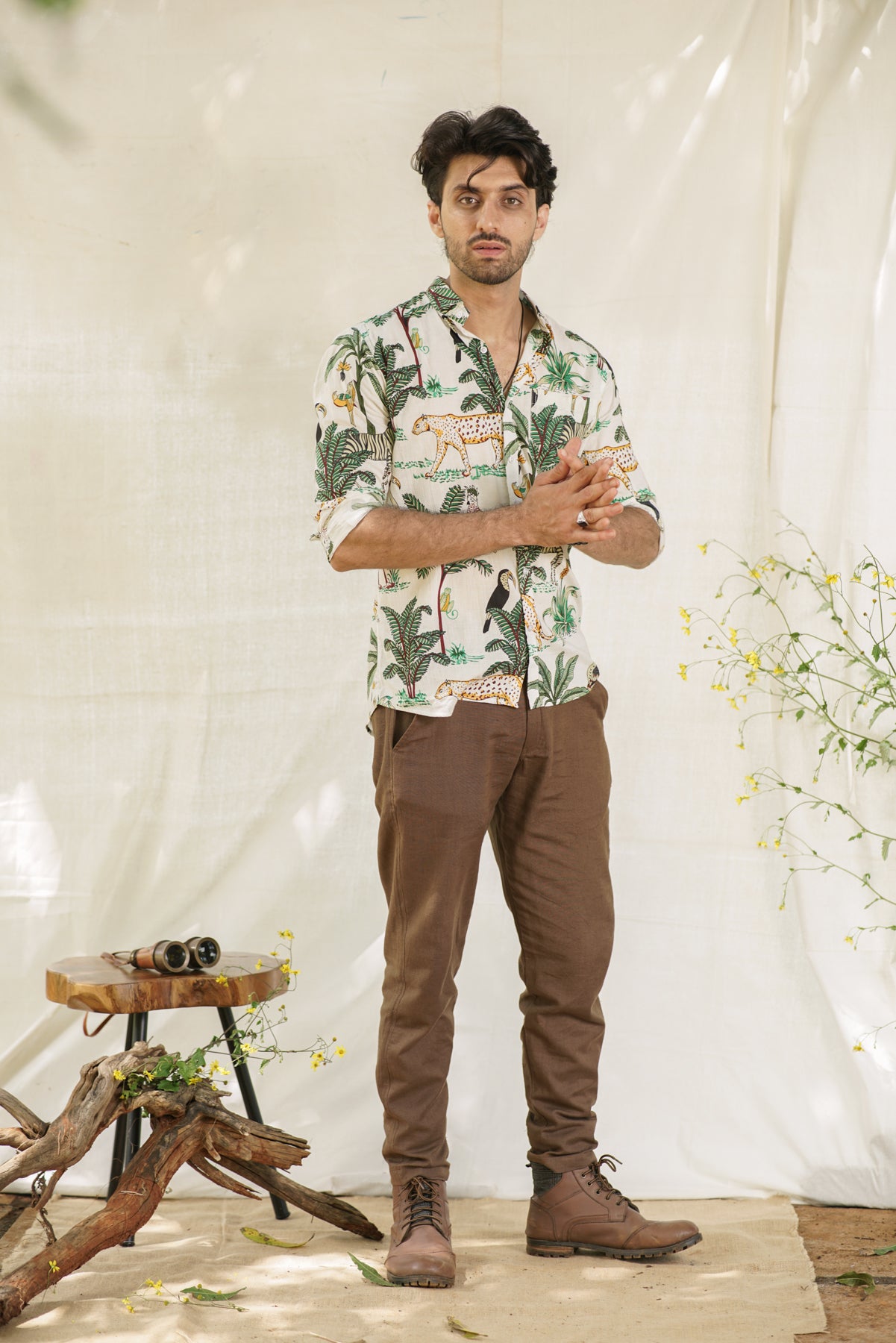 Oliver- Wildlife Print Shirt | Full-Sleeve Jungle-Inspired Style for Adventurers