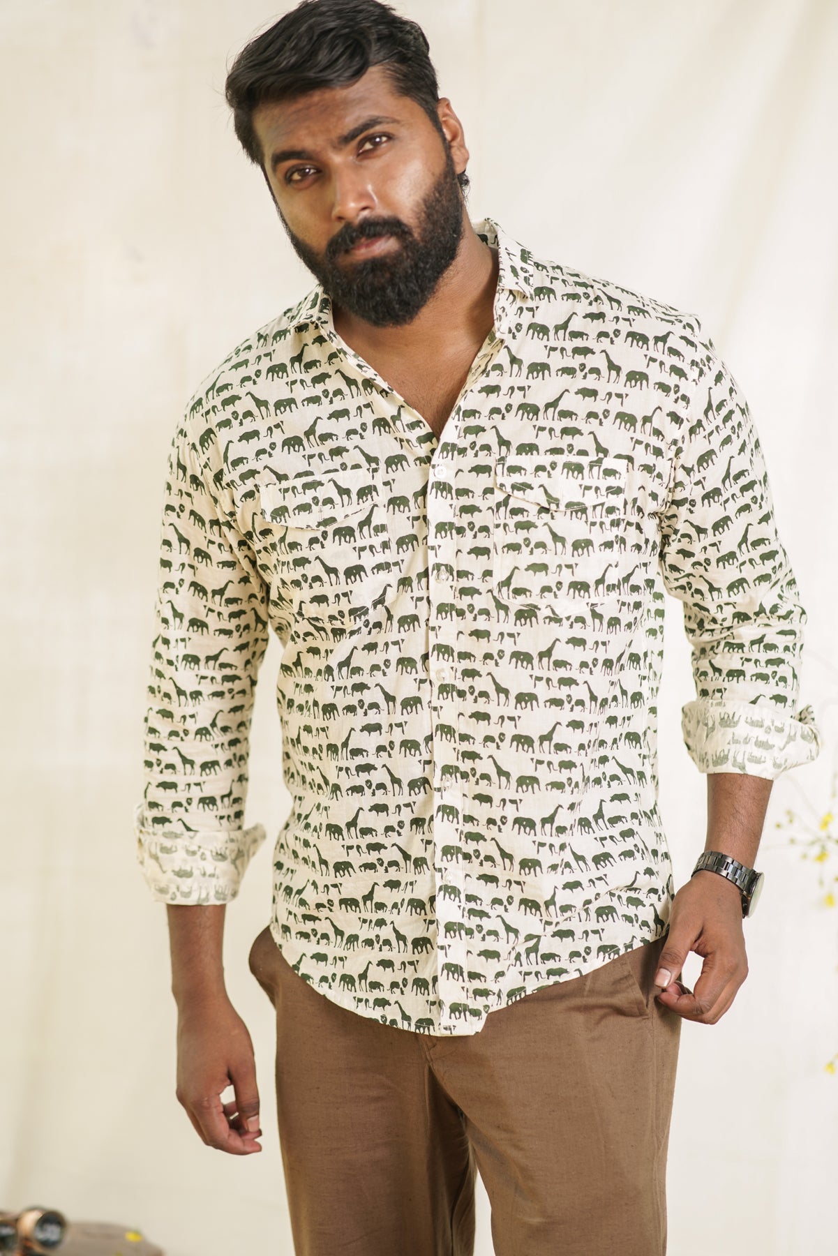 Elliot- Elephant Full-Sleeve Shirt | Wildlife-Inspired Everyday Wear