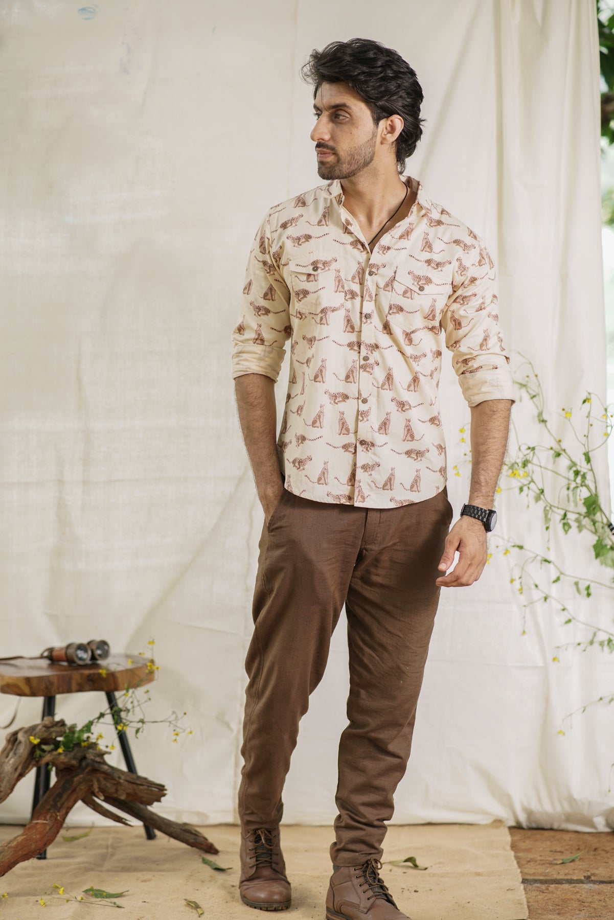 Cheetah Sprint Full-Sleeve Shirt | Safari-Inspired Wild Print