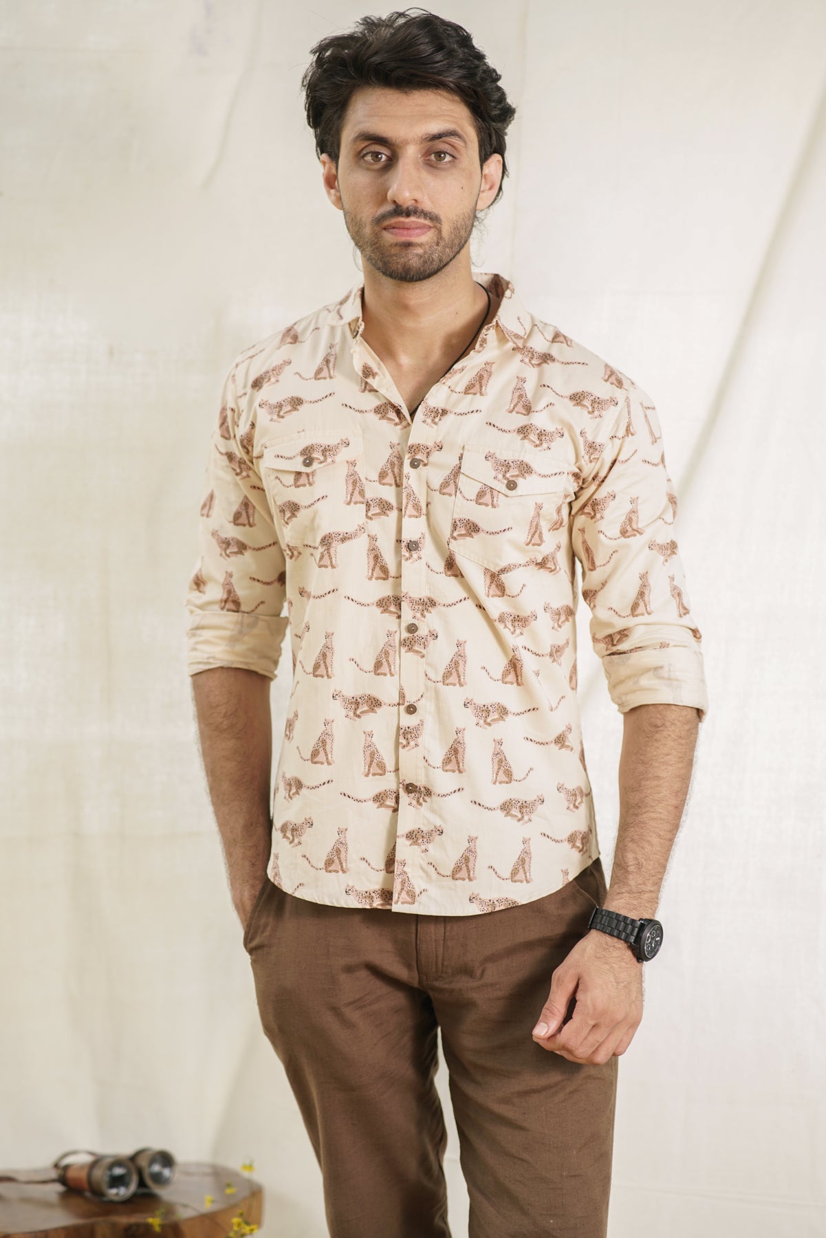 Cheetah Sprint Full-Sleeve Shirt | Safari-Inspired Wild Print