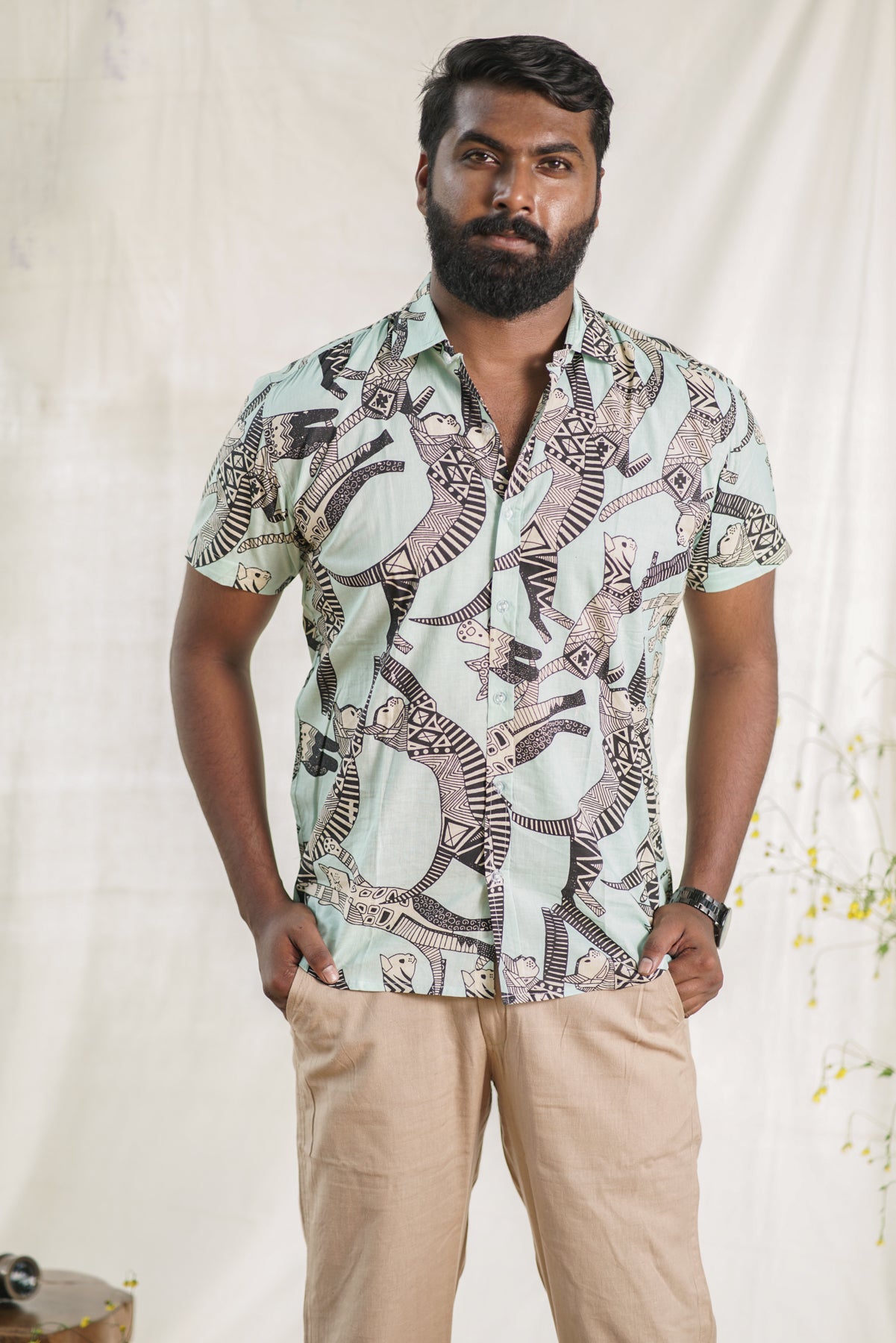 Abstract Feline Art Shirt | Bold Cat Print Design