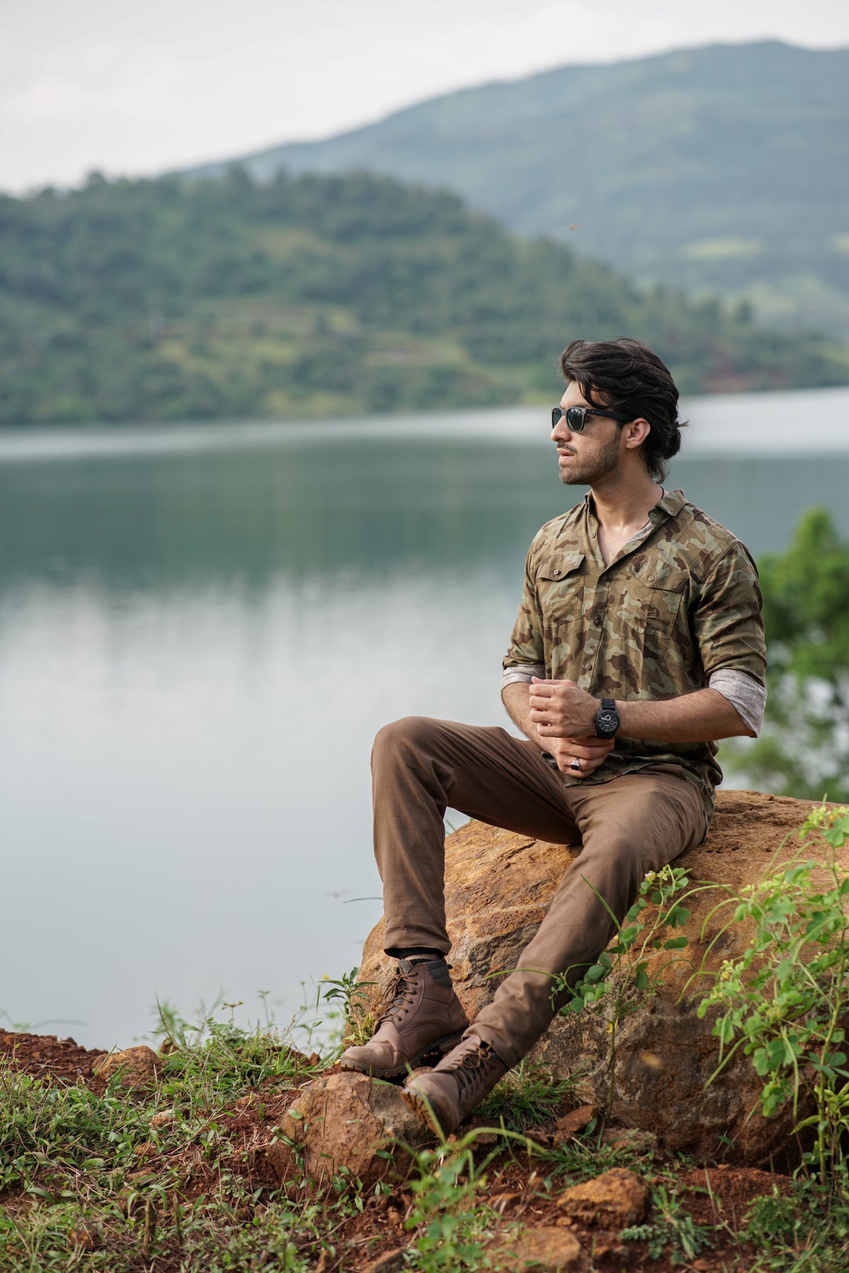 Camouflage Printed Full Sleeves Shirt | Comfort Fit with Flap Pockets for Versatile Style