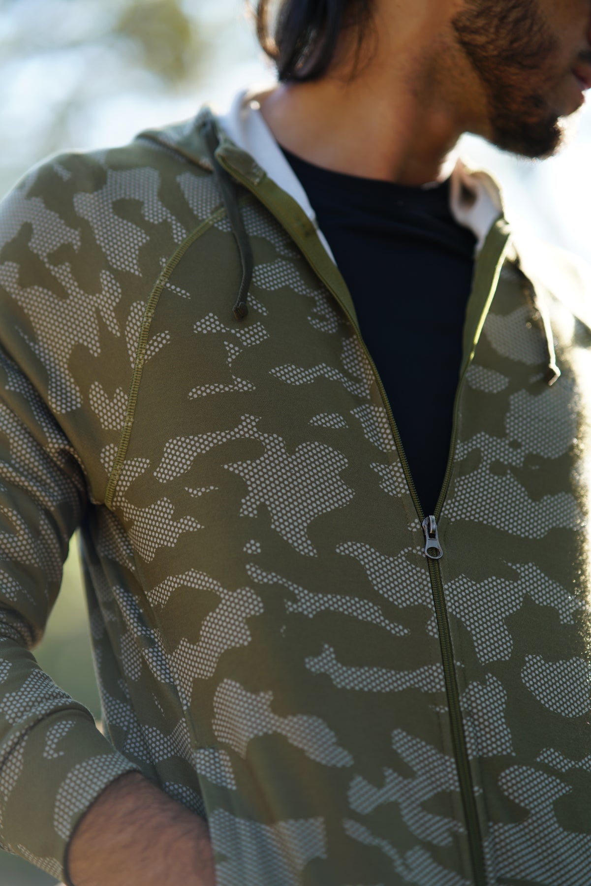 Henry- Camouflage Knit Hoodie Jacket | Full Zipper