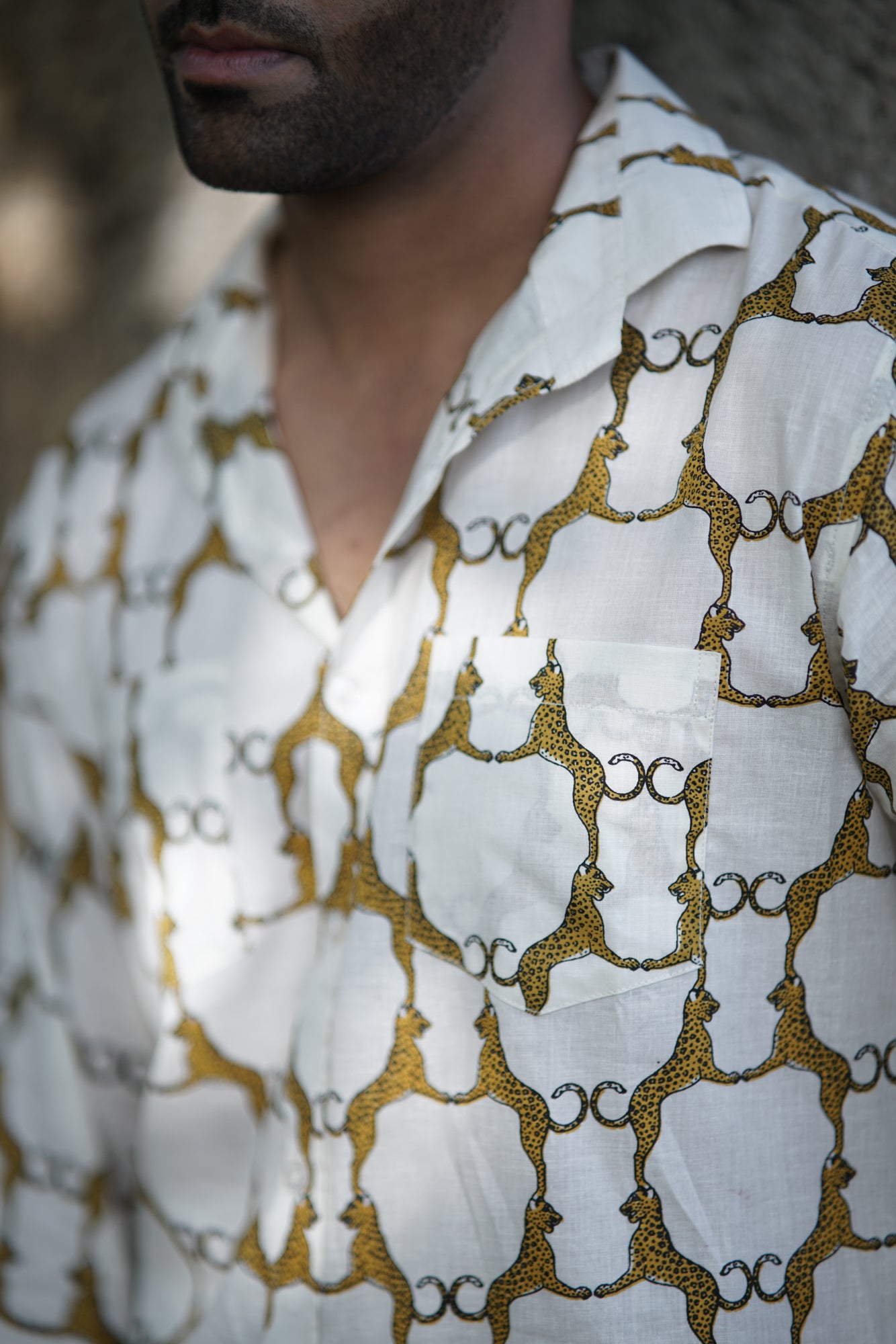 Leonard- Leopard Lattice Shirt