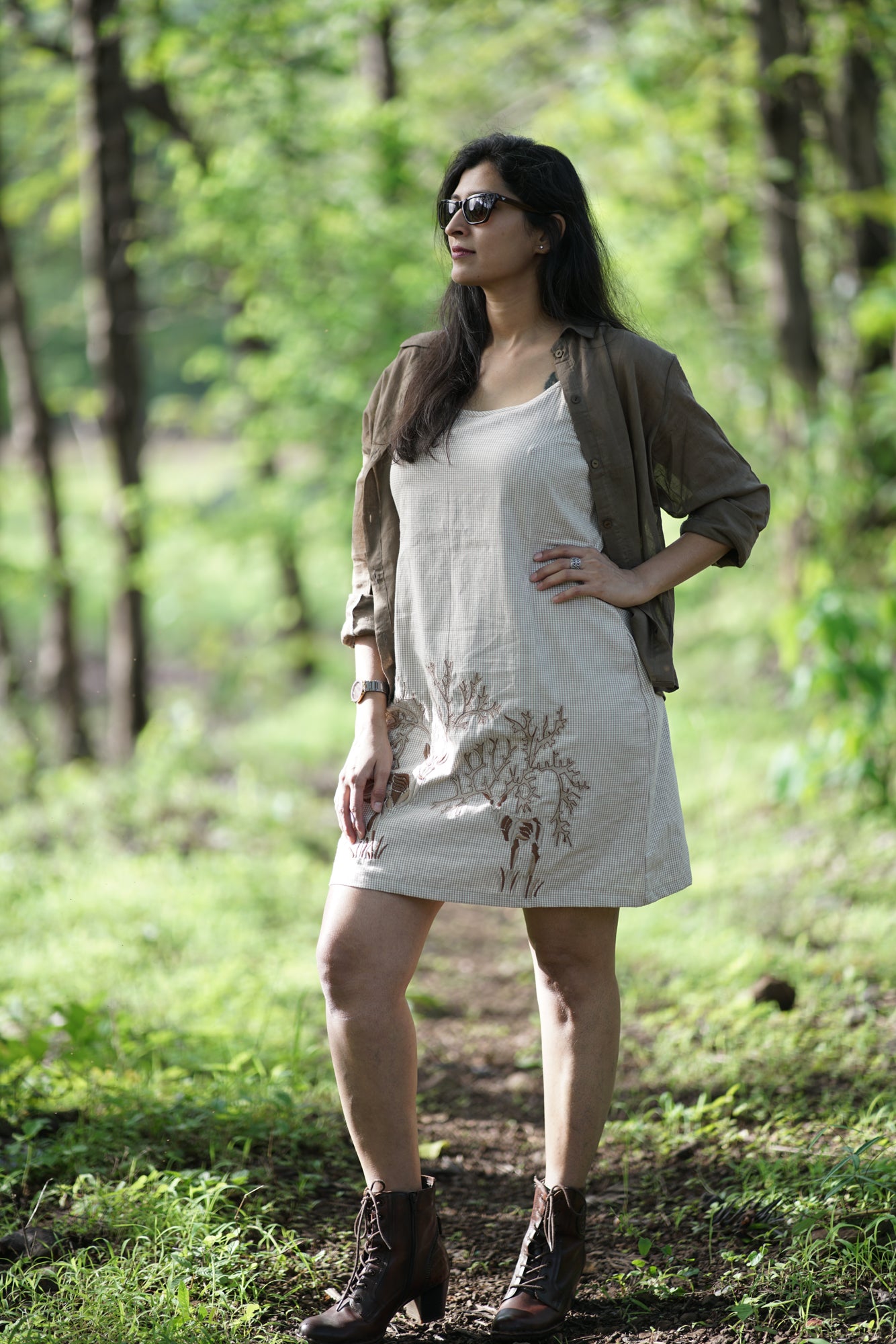 Diana- Deer Embroidered Dress (Dress + Shirt)