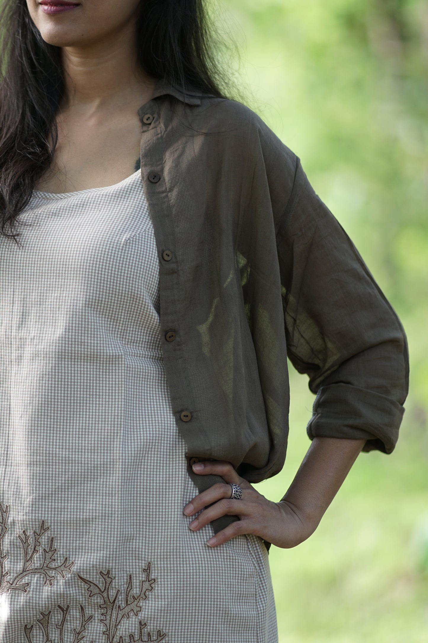 Diana-Cocoa Brown Woman Mull shirt