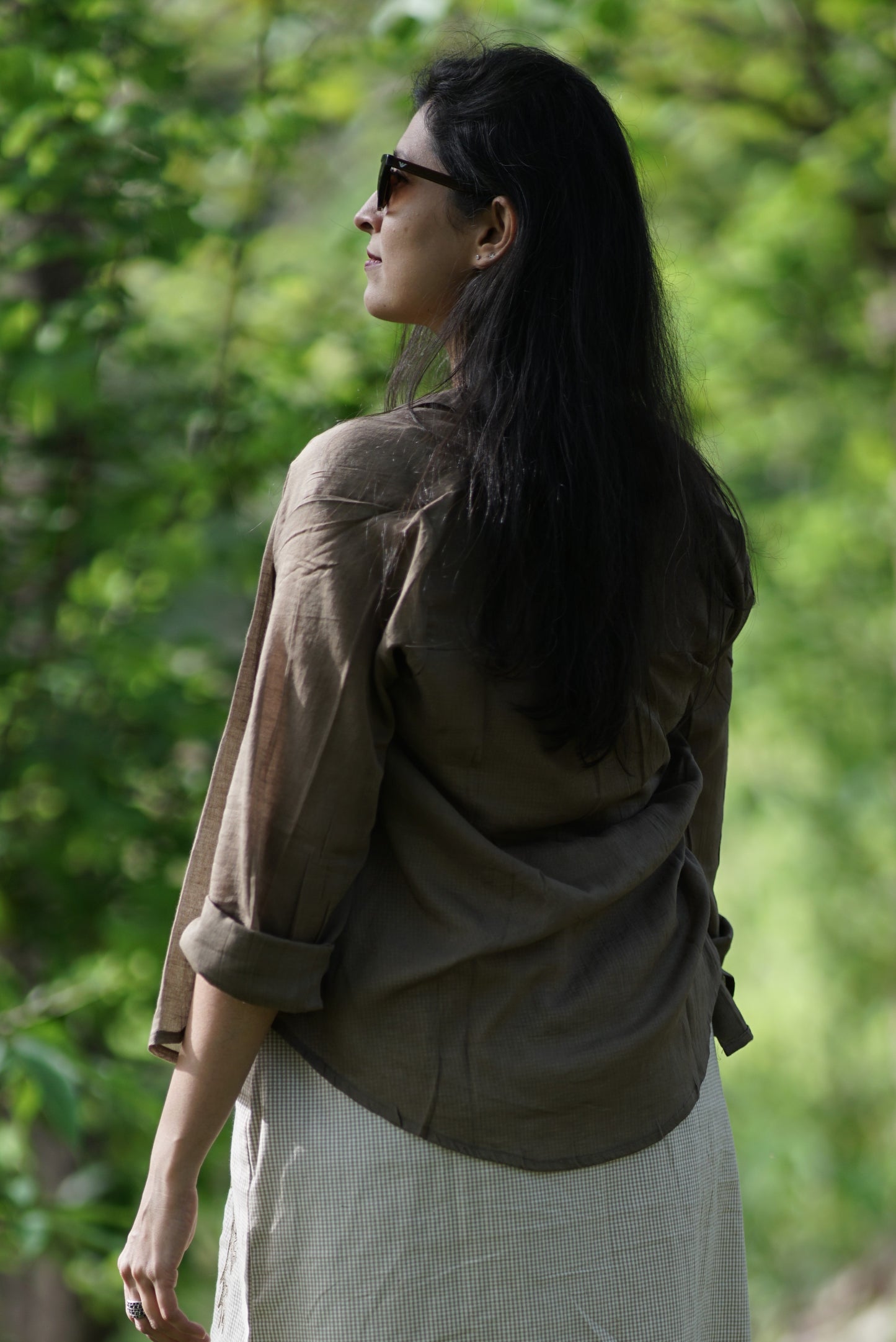 Diana-Cocoa Brown Woman Mull shirt