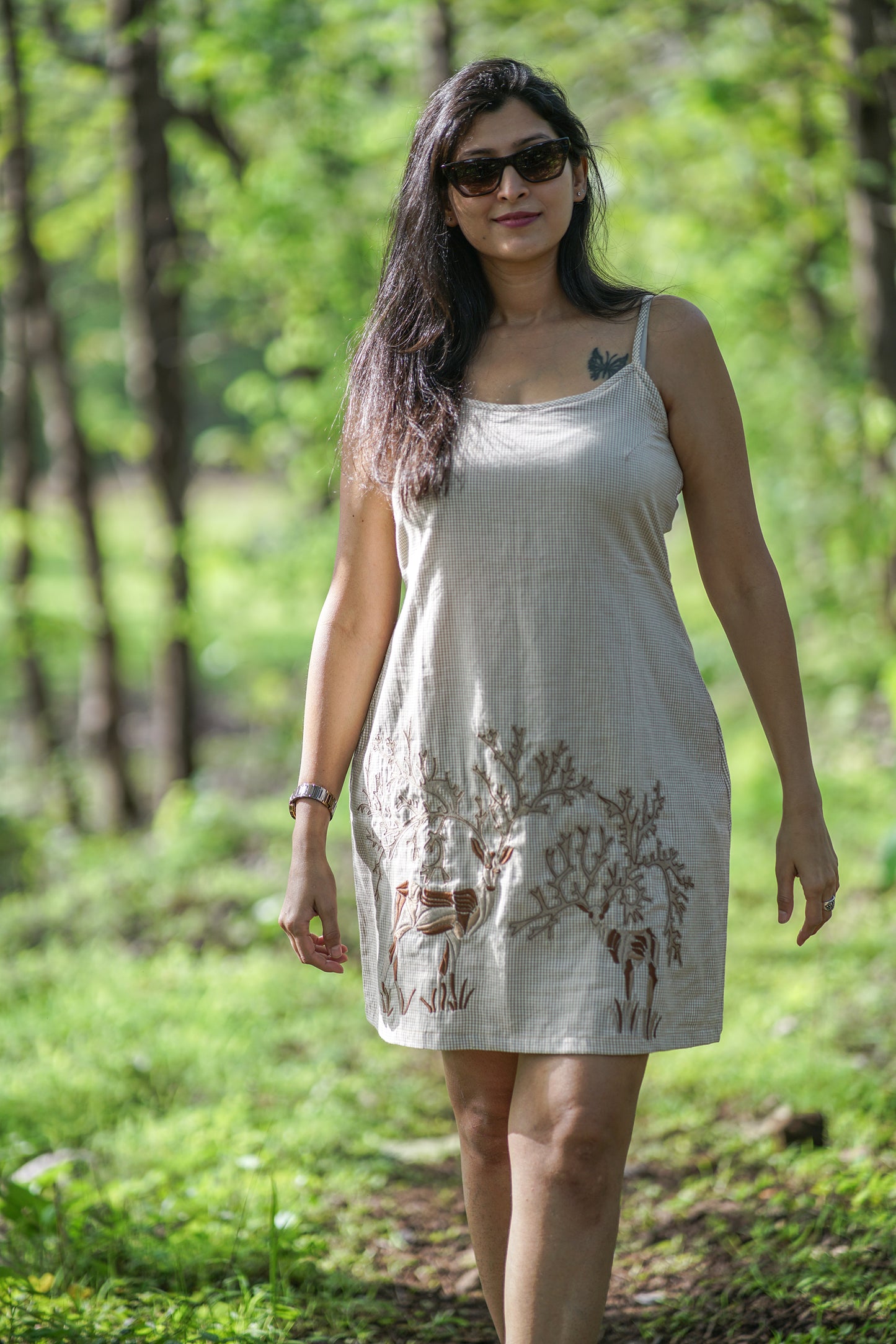 Diana- Deer Embroidered Dress