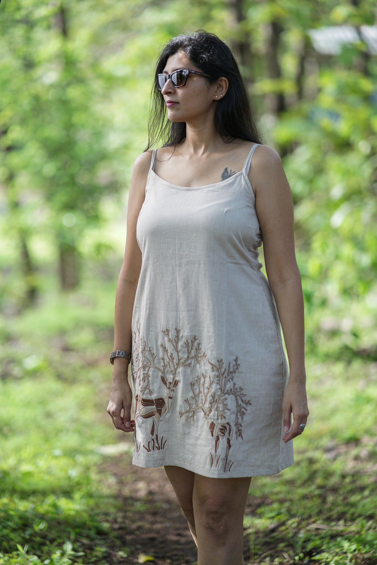 Diana- Deer Embroidered Dress