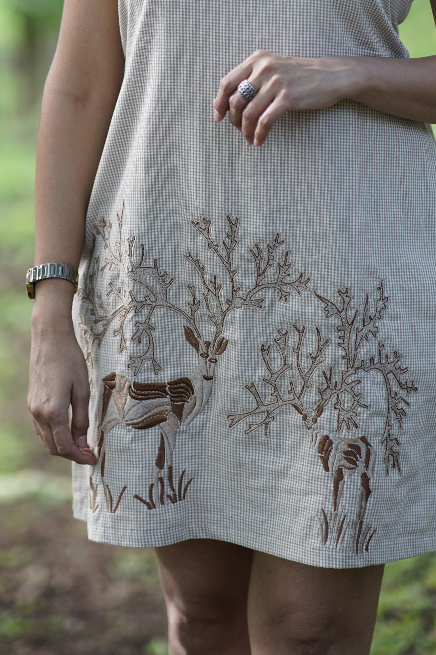 Diana- Deer Embroidered Dress