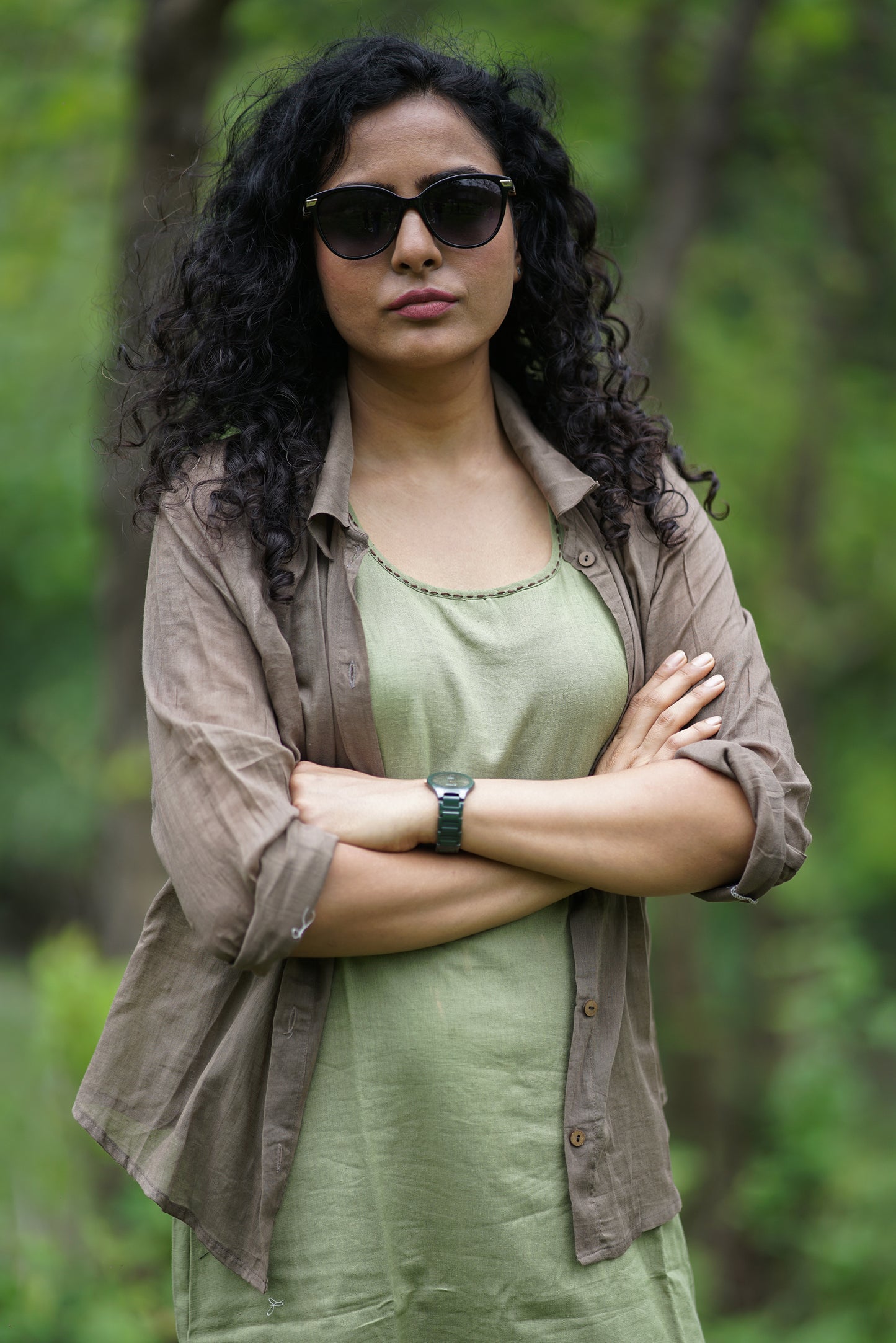 Diana-Cocoa Brown Woman Mull shirt
