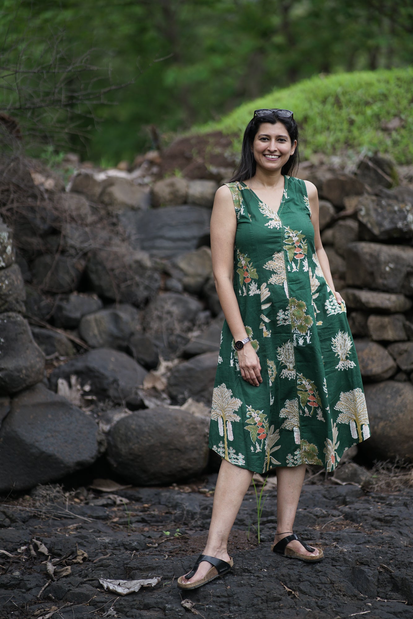Floral printed co-ord set (Green)