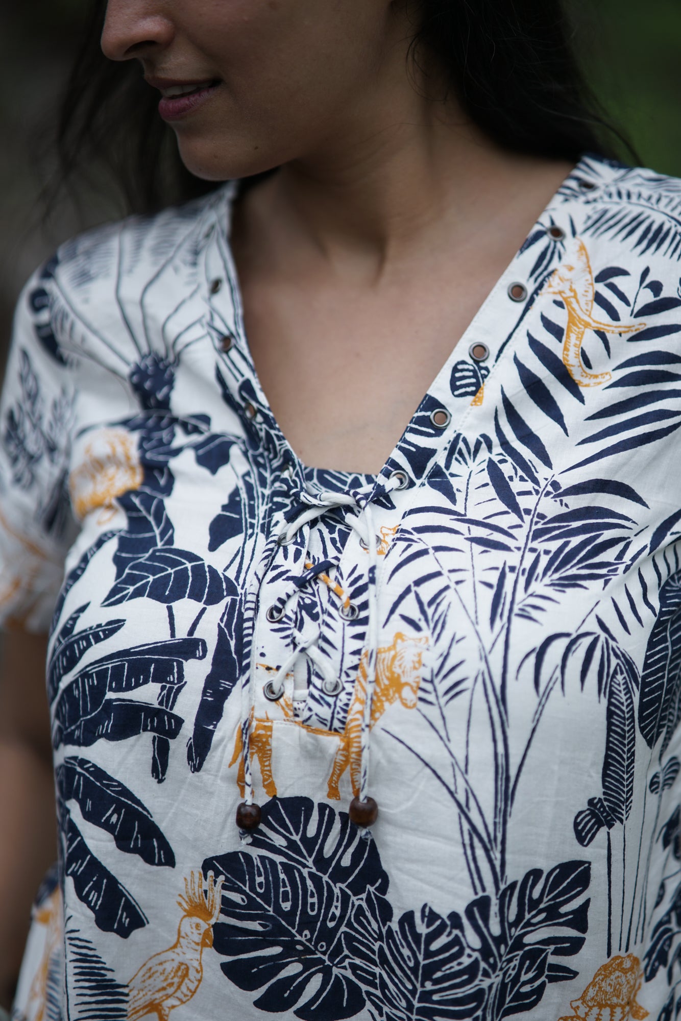 Bethany-Jungle Print Cotton Dress
