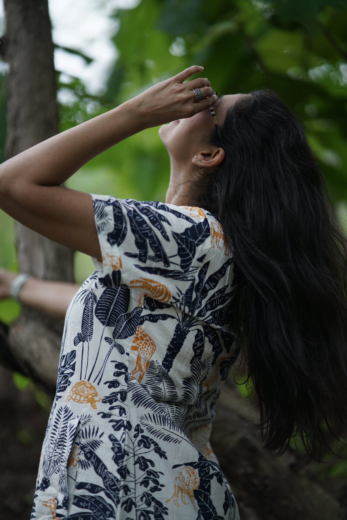 Bethany-Jungle Print Cotton Dress