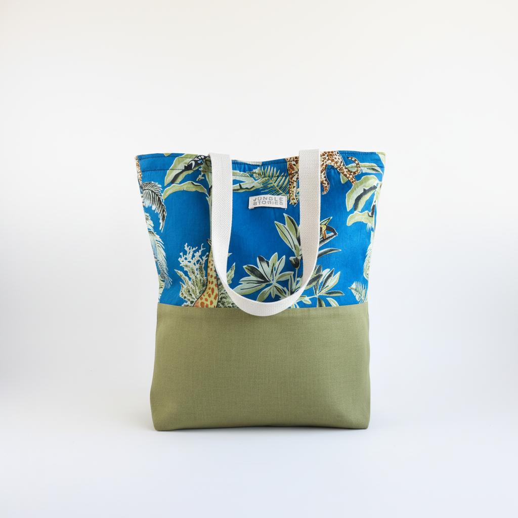 Leopard Print Two Fabric Tote Bag