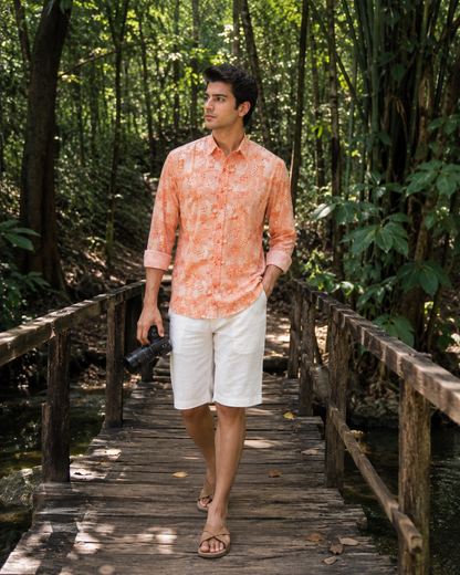 Men’s Tiger-inspired Full-Sleeve Rayon Shirt