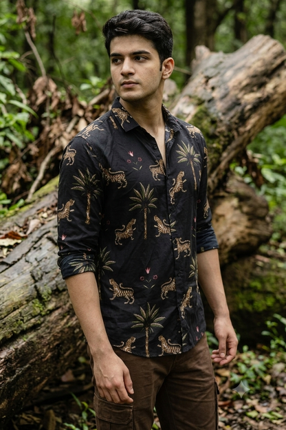 Ranger – Black Tiger & Palm Print Shirt