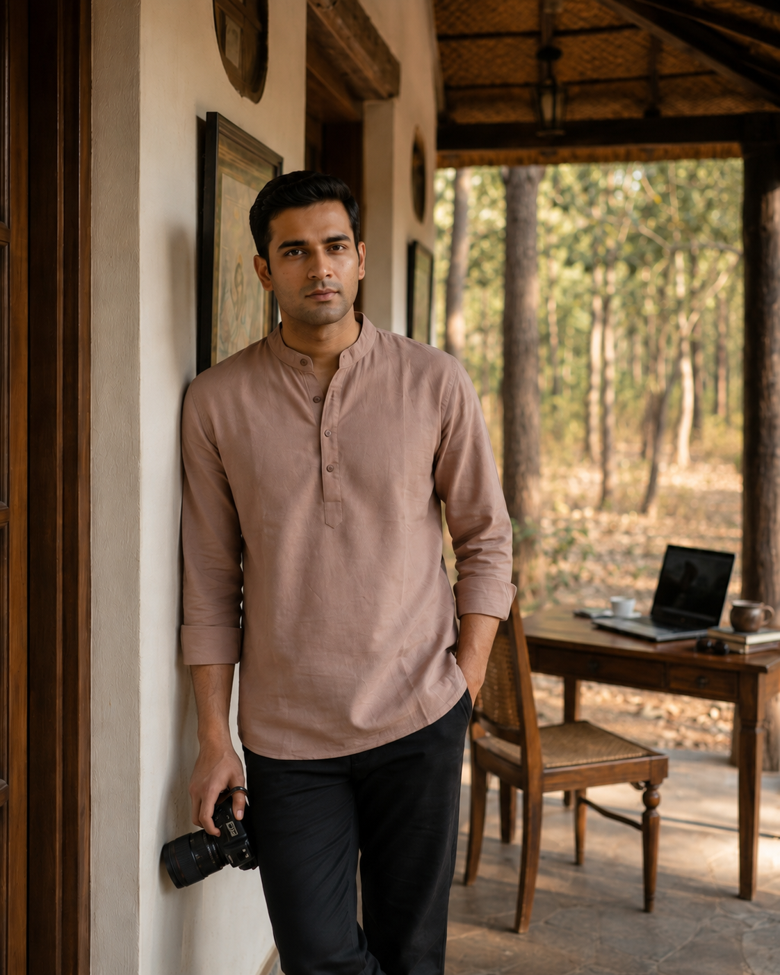 Men’s Dusty Rose Full-Sleeve Mull Cotton Shirt