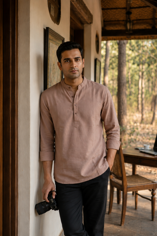 Men’s Dusty Rose Full-Sleeve Mull Cotton Shirt