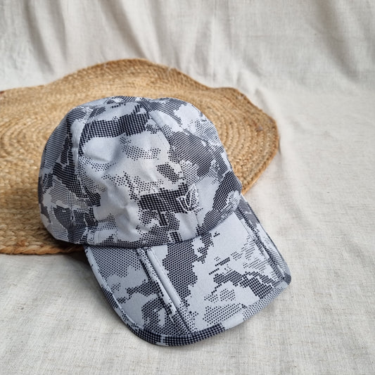 Dry Fit Sunglass Holder Cap-Grey Camo Print