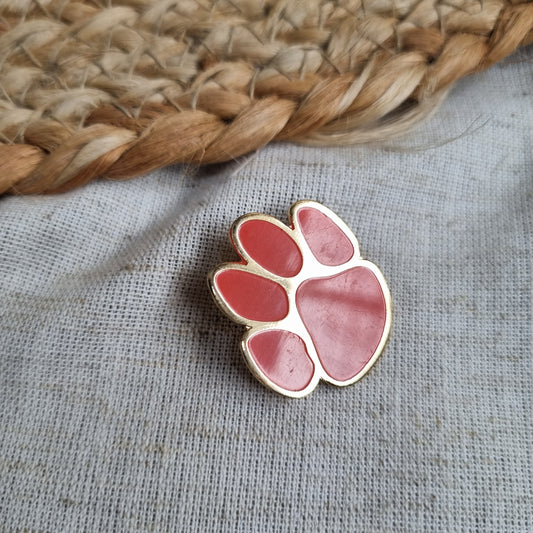 Paw Print Enamel Pin- Orange
