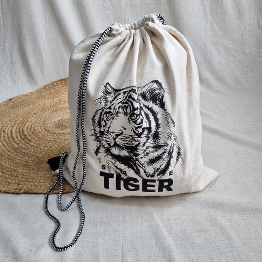 Trail Tote Drawstring Bag | Jute-Cotton Blend