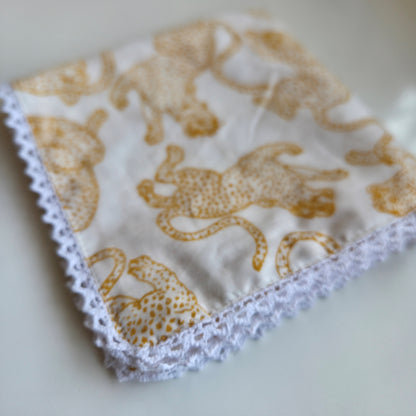 Handkerchief I Leopard on White