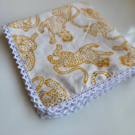 Handkerchief I Leopard on White