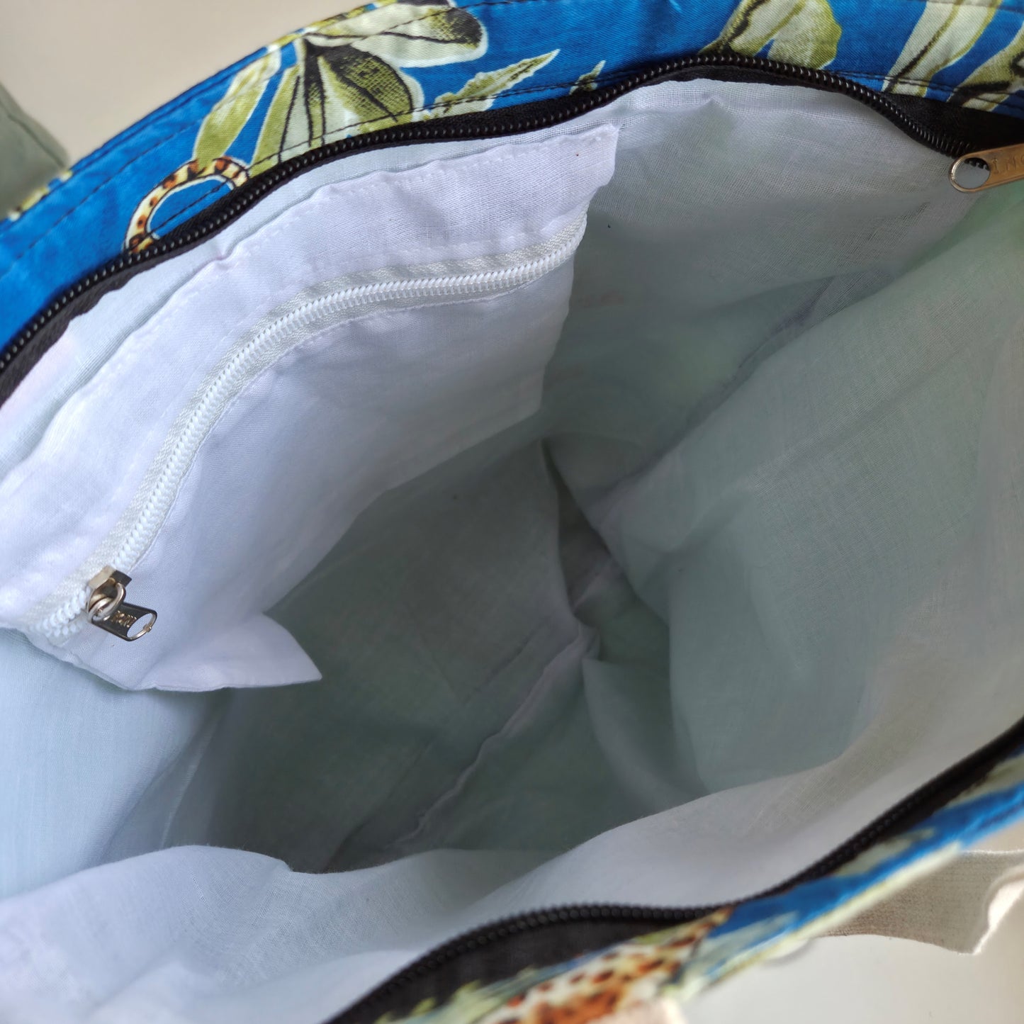 Leopard Print Two Fabric Tote Bag