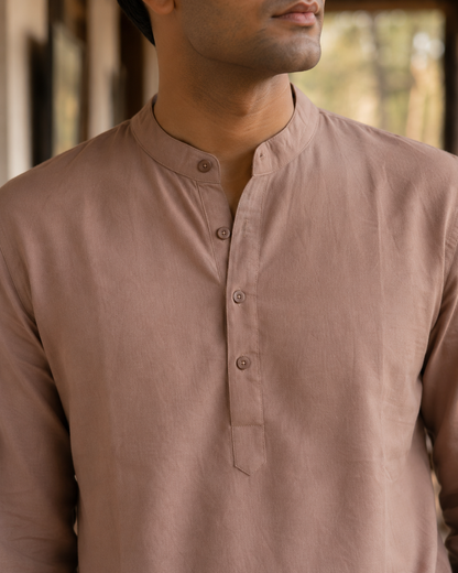 Men’s Dusty Rose Full-Sleeve Mull Cotton Shirt
