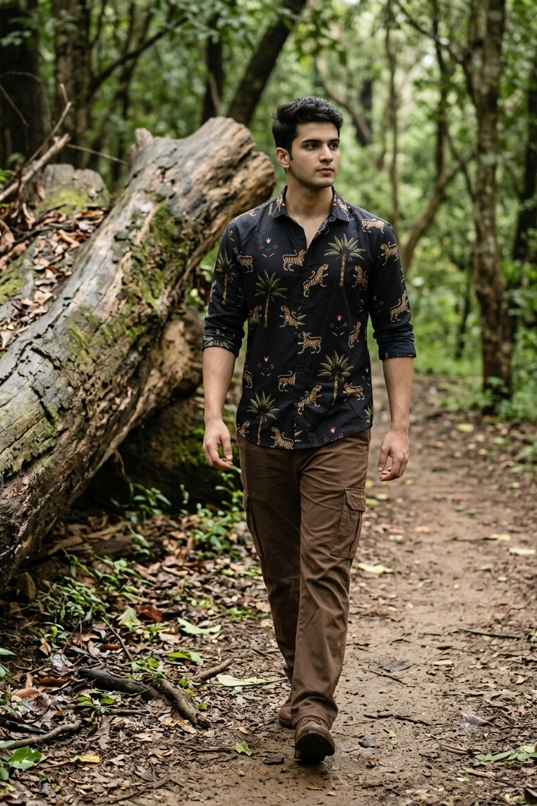 Ranger – Black Tiger & Palm Print Shirt