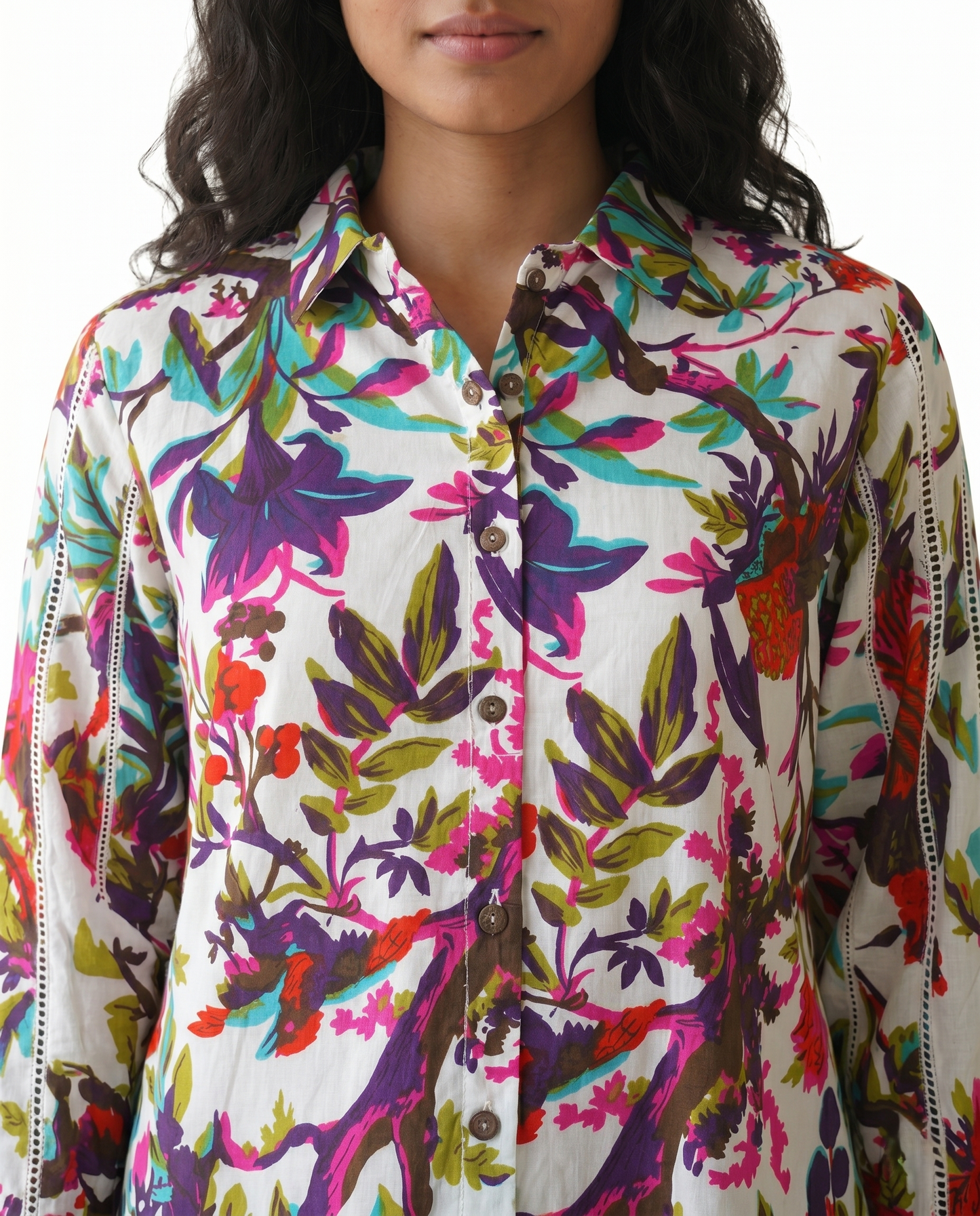 Vibrant Tropical I Tropical Print Shirt Style Dress