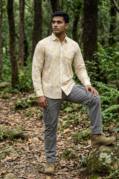 Crispin I Men's Cotton Leopard Print Shirt