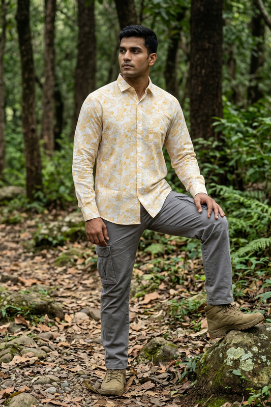 Crispin I Men's Cotton Leopard Print Shirt