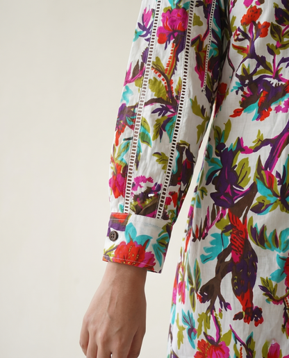 Vibrant Tropical I Tropical Print Shirt Style Dress