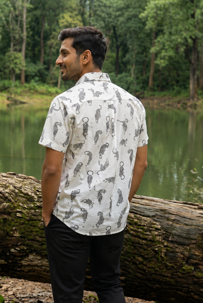 Tieleo I Men's Cotton Leopard Print Shirt