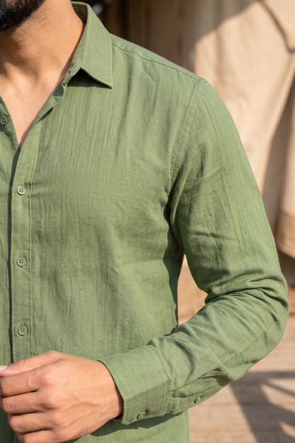 Asparagus I Men's Cotton Shirt