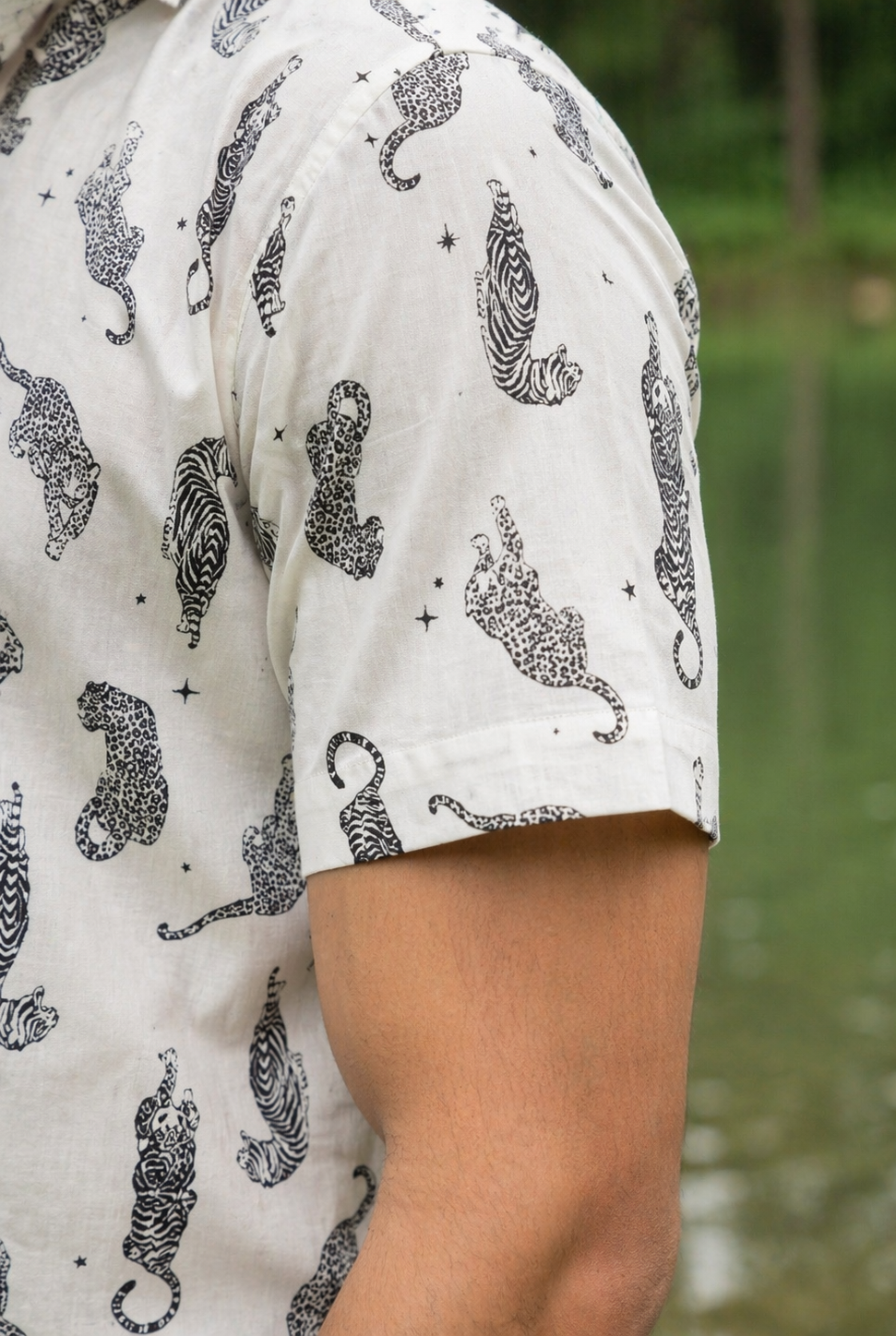 Tieleo I Men's Cotton Leopard Print Shirt