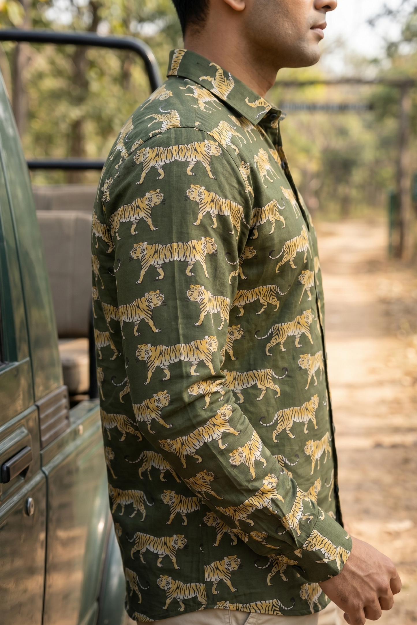 Mark I Men's Cotton Tiger Print Shirt