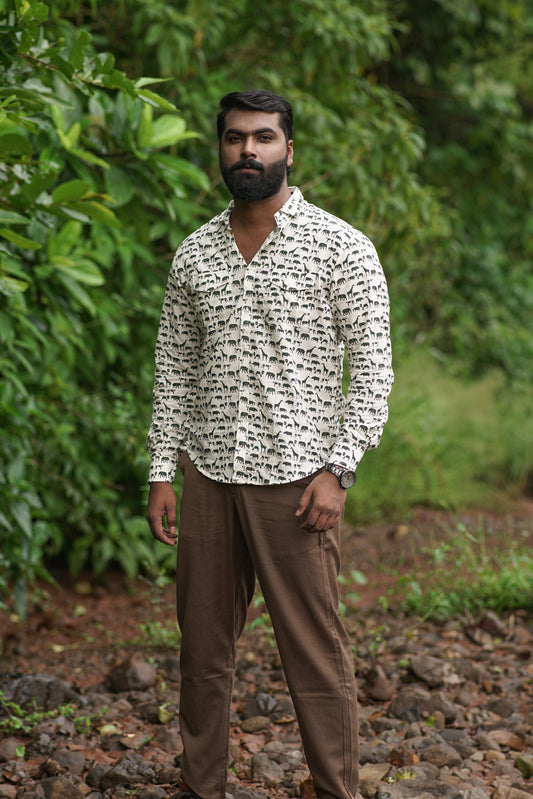 Savannah Spirit Full-Sleeve Shirt | Wildlife-Inspired Everyday Wear