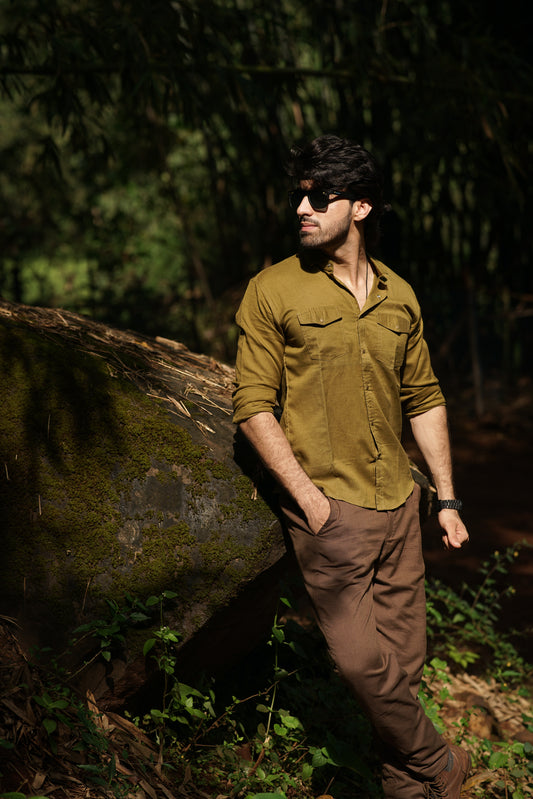 Trailblazer Cotton Safari Shirt | Full-Sleeve Utility Style