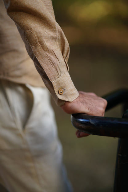 Woven Khadi Cotton Shirt | Classic Craftsmanship with Utility Pockets