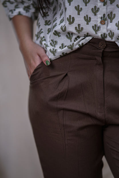 women's pant dark brown