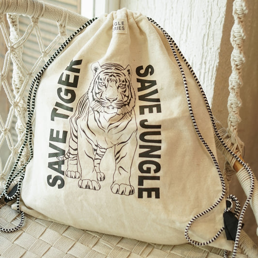 Trail Tote Drawstring Bag | Jute-Cotton Blend