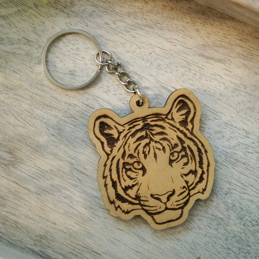 Jungle Essence Keychain | Wooden Engraved Design