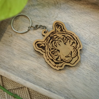 Jungle Essence Keychain | Wooden Engraved Design